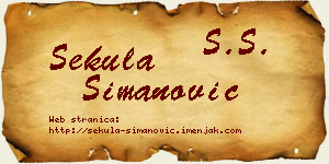 Sekula Simanović vizit kartica